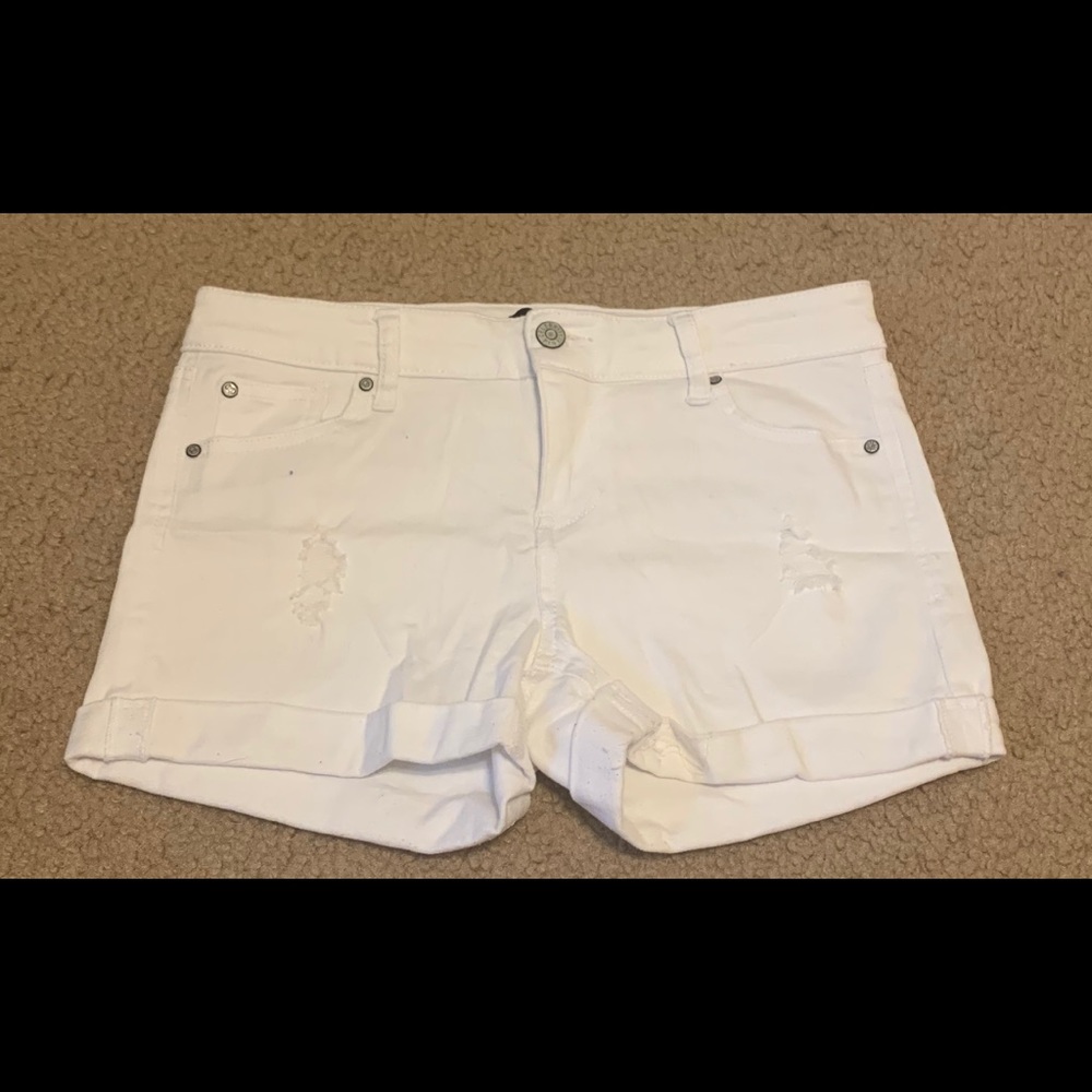 White Jean Shorts